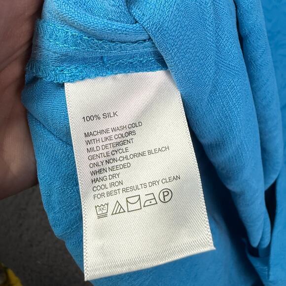 Tommy Bahama Shirt Mens 2XL Blue Palm Trees 100% Silk Camp Loop Collar Hawaiian - Picture 7 of 13